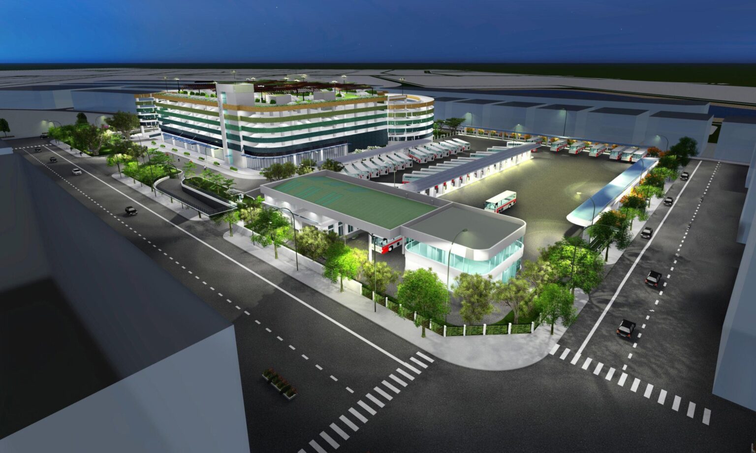 Bãi đỗ xe kết hợp TTTM tại Vinhomes Green Paradise Cần