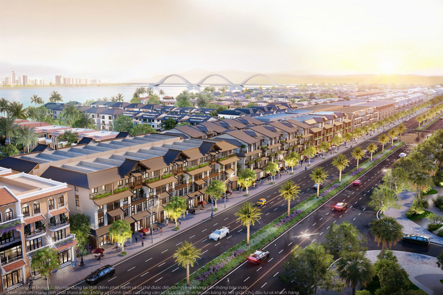 Nhà phố liền kề trên trục Tương lai và Vịnh Ngọc 48 đều rộng cửa thành công nhờ đón trọn dòng khách khổng lồ đổ về Cosmo Bay (Ảnh phối cảnh)